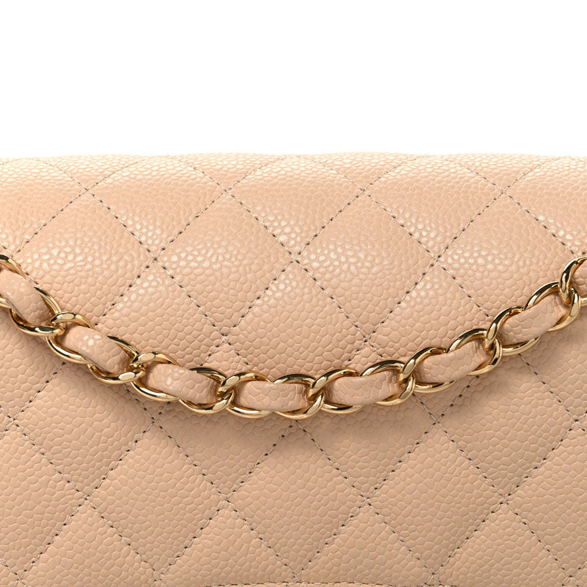 Caviar Quilted Medium Double Flap Beige Beige Clair At My store