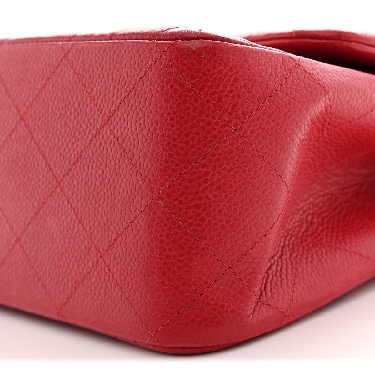 Caviar Quilted Jumbo Double Flap Red At My store