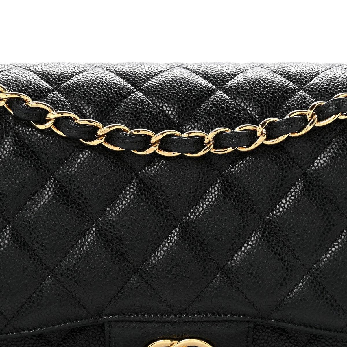 Caviar Quilted Jumbo Double Flap Black At My store