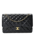 Caviar Quilted Jumbo Double Flap Black At My store