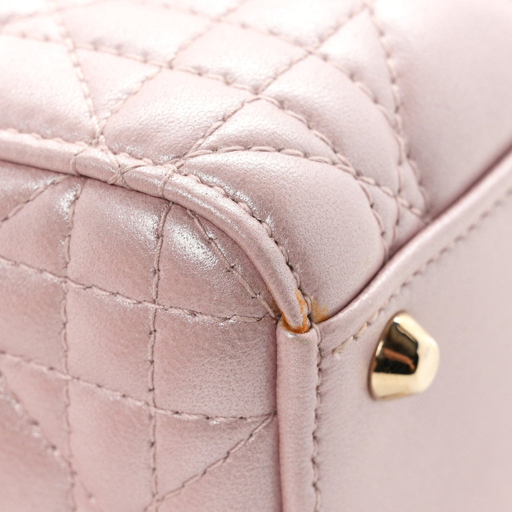 Metallic Lambskin Cannage Mini Lady Dior  Lotus AT My store