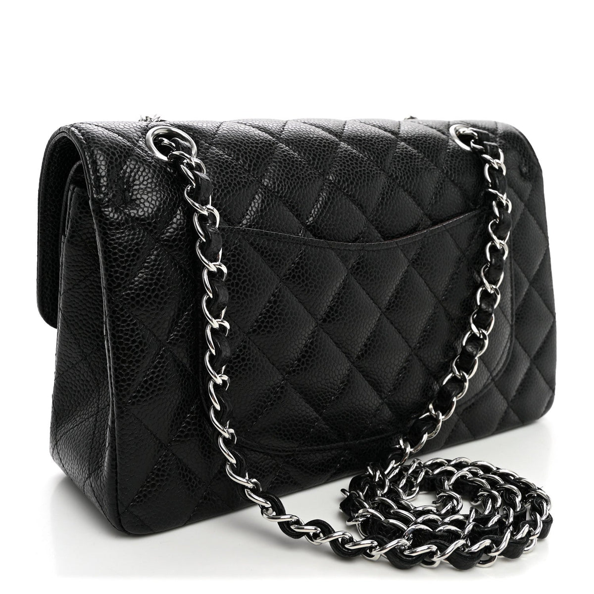 Caviar Quilted Small Double Flap Black At My store