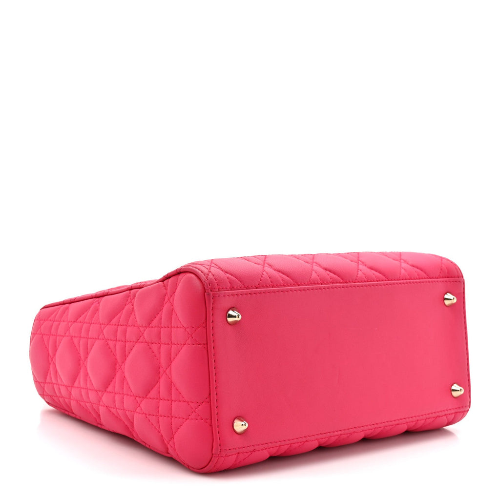 Lambskin Cannage Medium Lady Dior Fuchsia AT My store