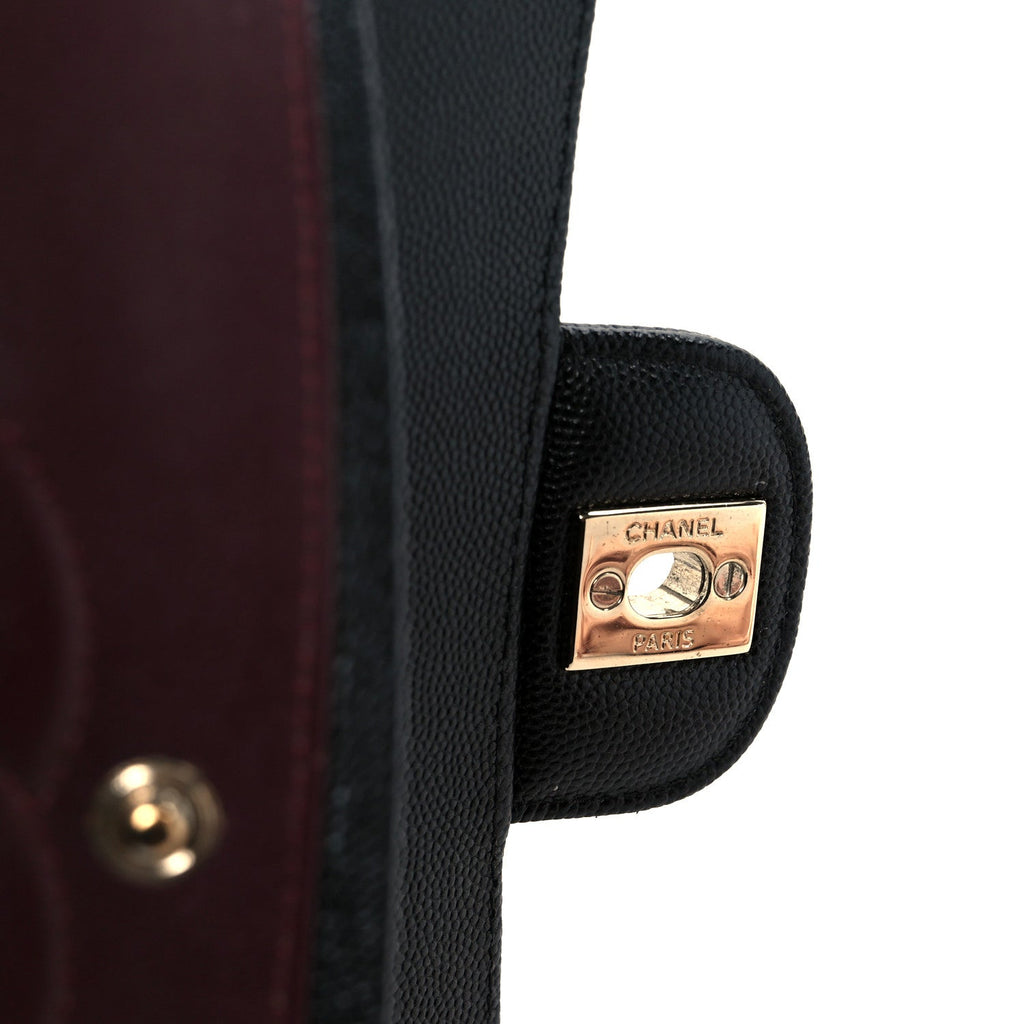 Caviar Chevron Quilted Medium Double Flap Black At My store
