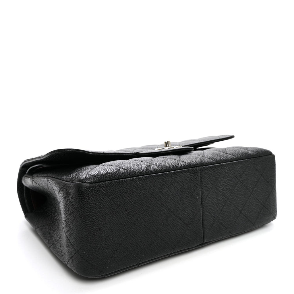 Caviar Quilted Jumbo Double Flap Black At My store