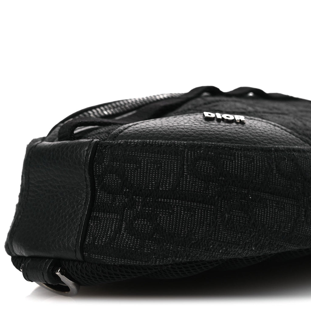 Grained Calfskin Oblique Scarab Sling Bag Black AT My store