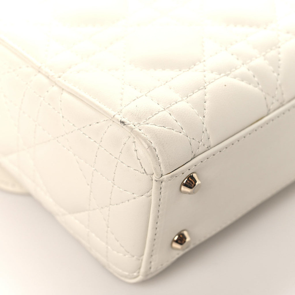 Lambskin Cannage Mini Lady Dior White AT My store