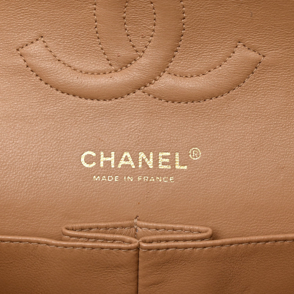 Caviar Quilted Medium Double Flap Beige At My store