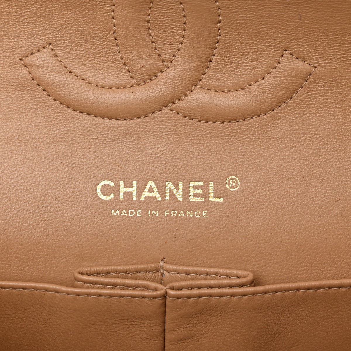 Caviar Quilted Medium Double Flap Beige At My store