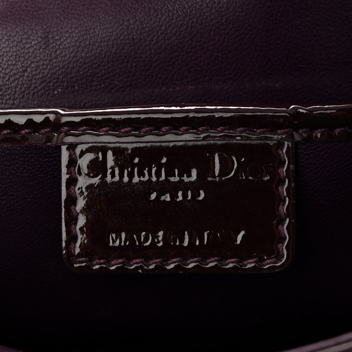 Patent Cannage Lady Dior Chain Wallet Purple AT My store