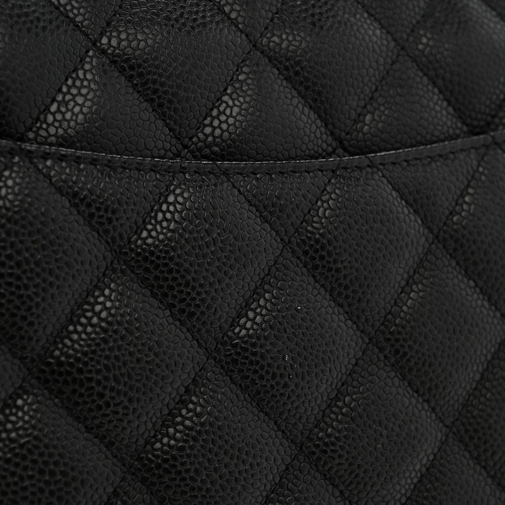 Caviar Quilted Jumbo Double Flap Black At My store