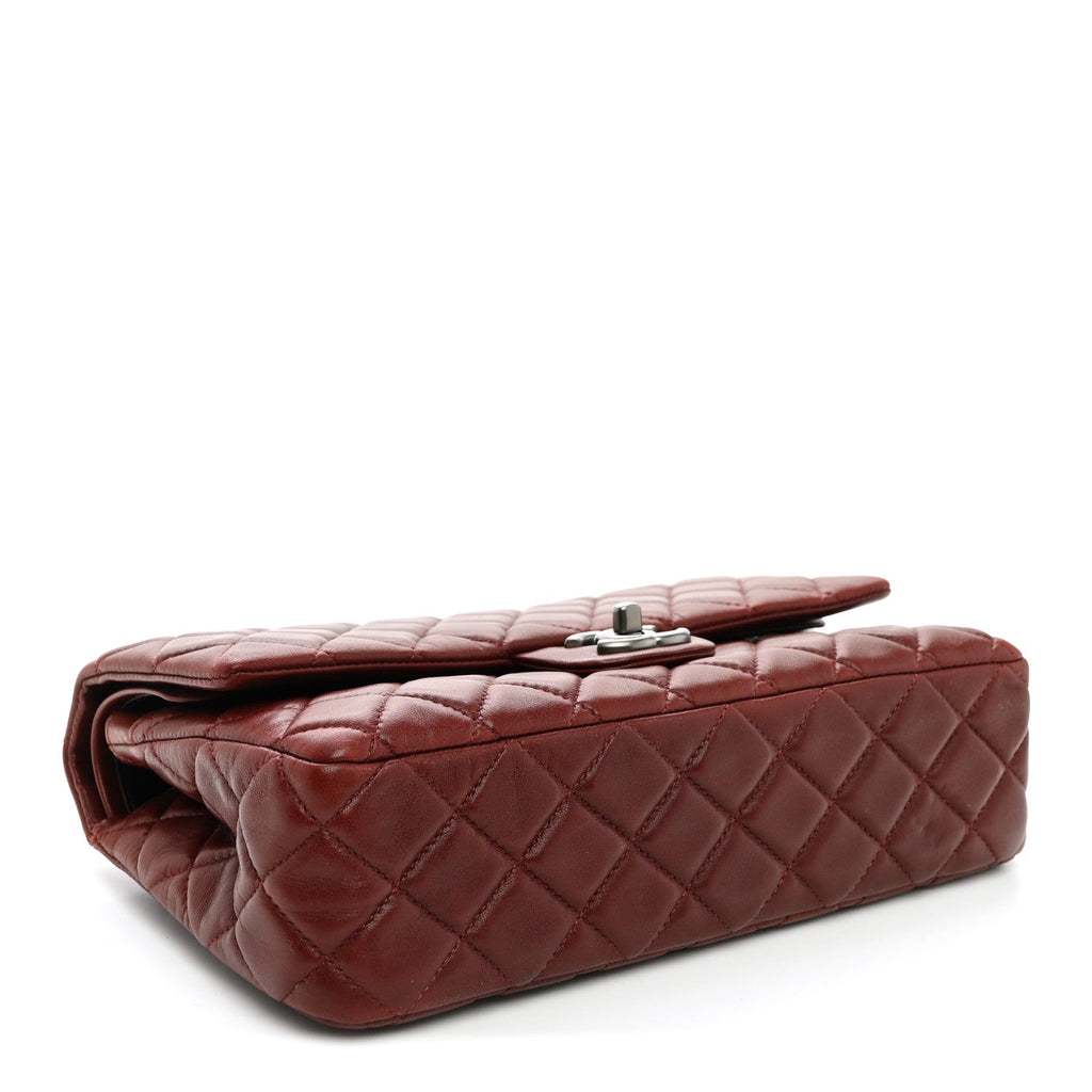 Lambskin Quilted Medium Double Flap Burgundy At My store