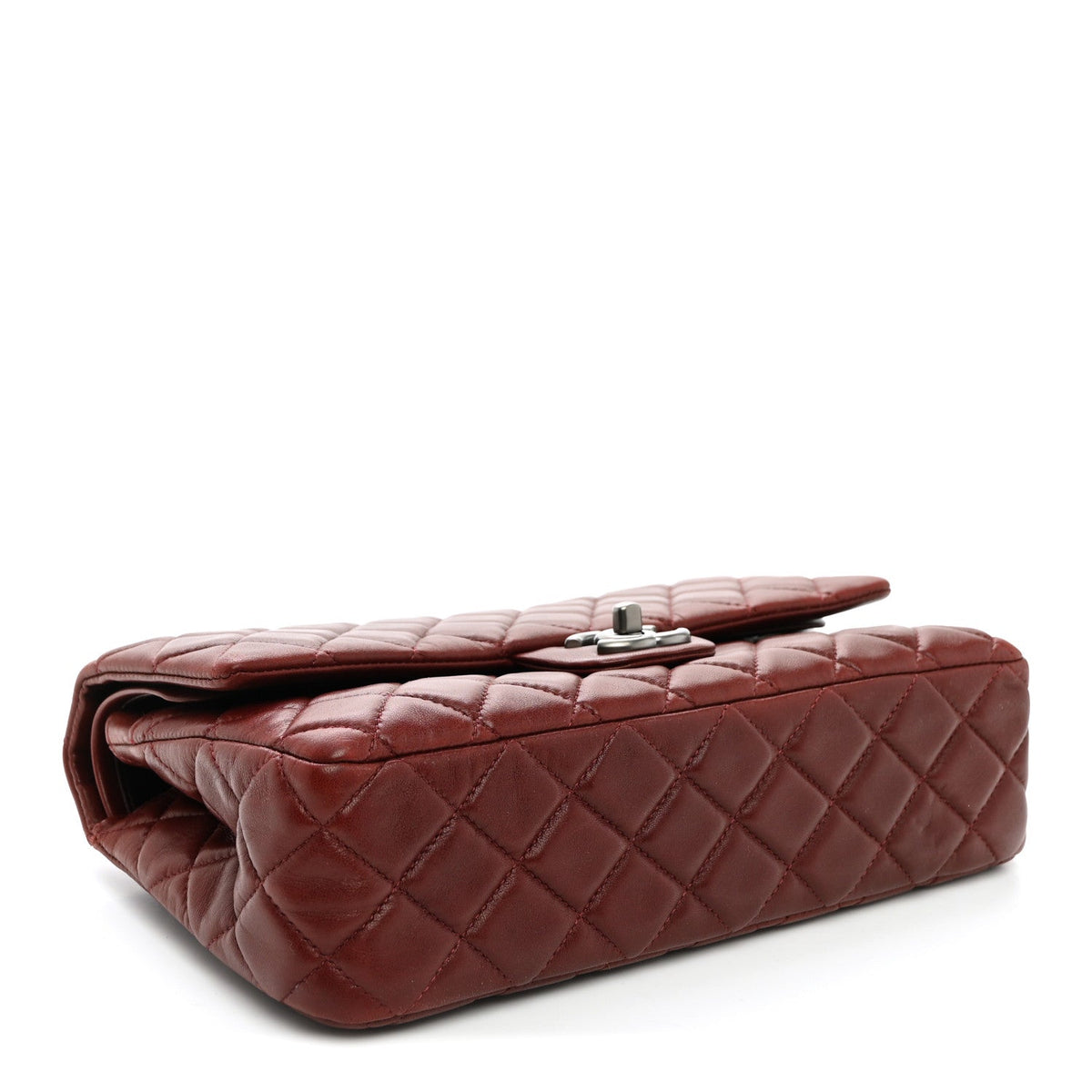 Lambskin Quilted Medium Double Flap Burgundy At My store