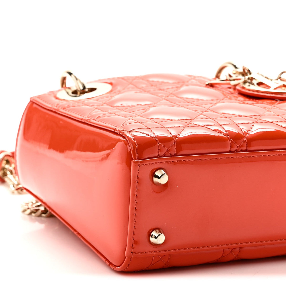 Patent Cannage Mini Lady Dior Orange AT My store