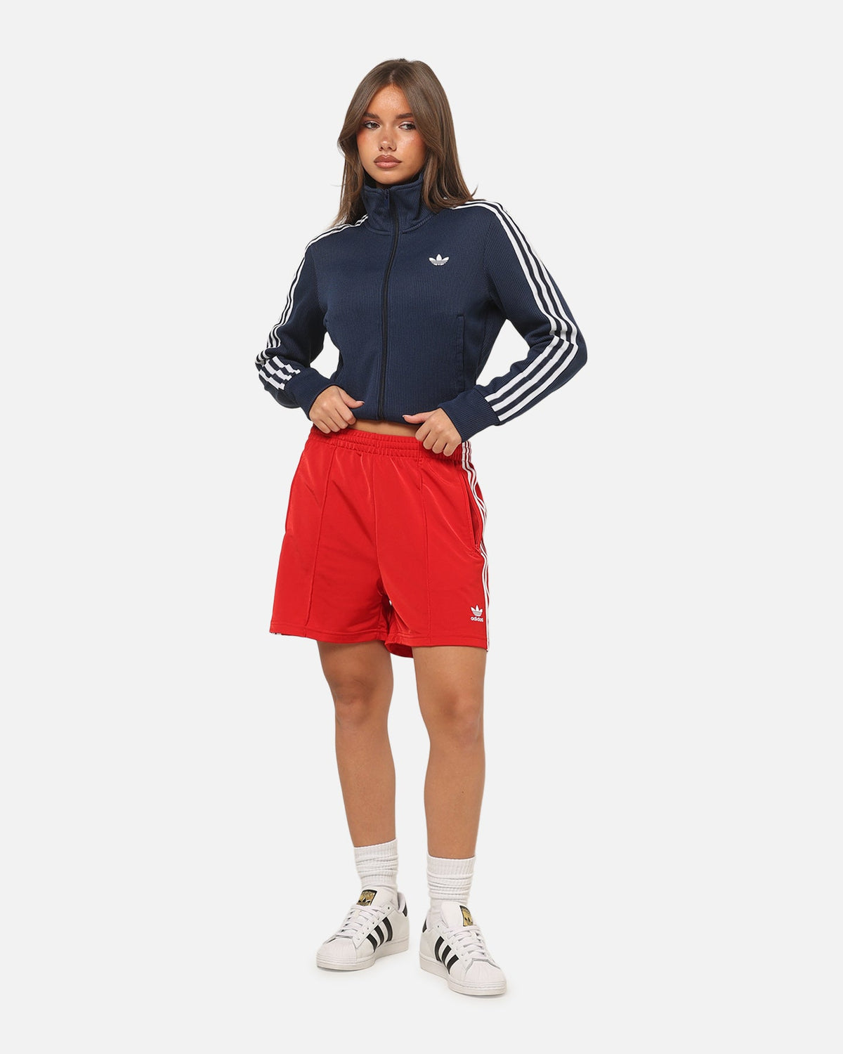 Best-Selling Adidas Women's Firebird Classic Shorts Better Scarlet