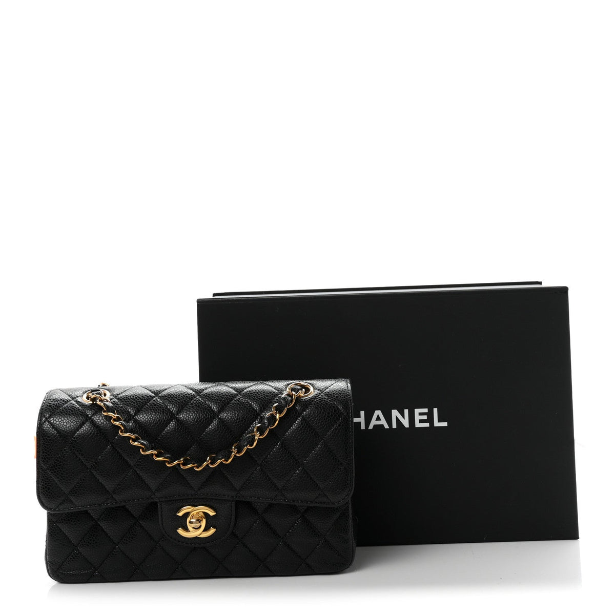 Caviar Quilted Small Double Flap Black At My store