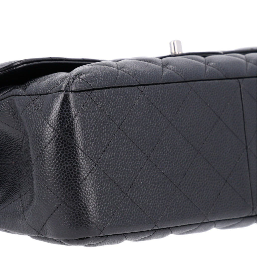 Caviar Quilted Jumbo Double Flap Black At My store