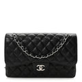 Caviar Quilted Jumbo Double Flap Black At My store