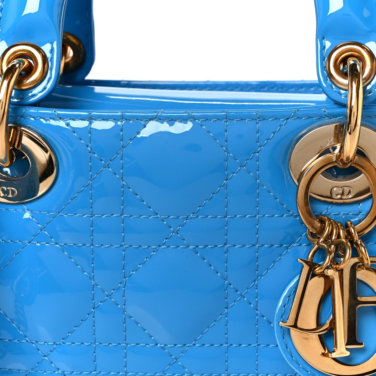 Patent Cannage Mini Lady Dior Blue AT My store