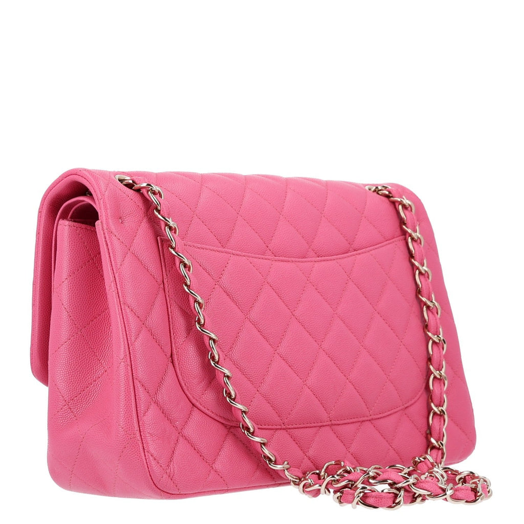 Caviar Quilted Jumbo Double Flap Pink At My store