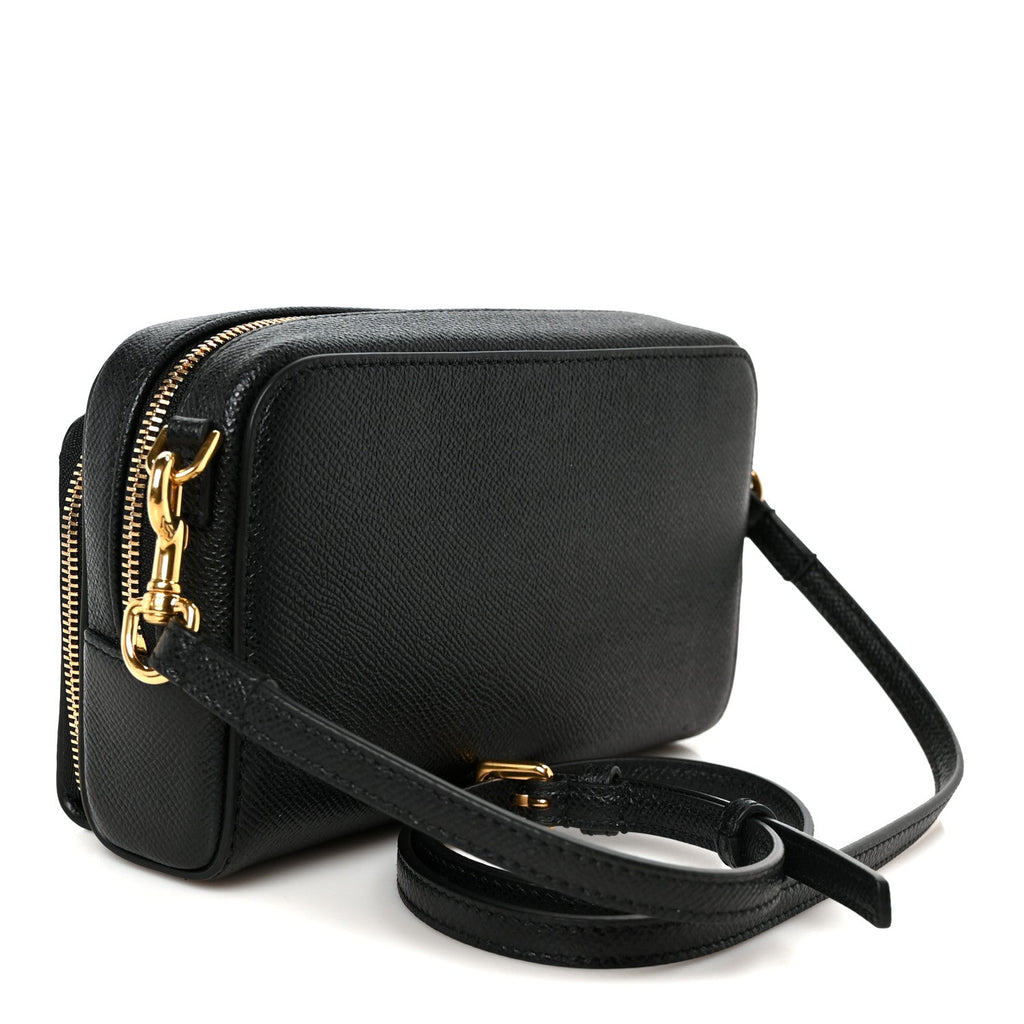 Grained Calfskin Caro Double Pouch Black AT My store