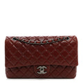 Lambskin Quilted Medium Double Flap Burgundy At My store