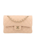 Caviar Quilted Small Double Flap Beige At My store