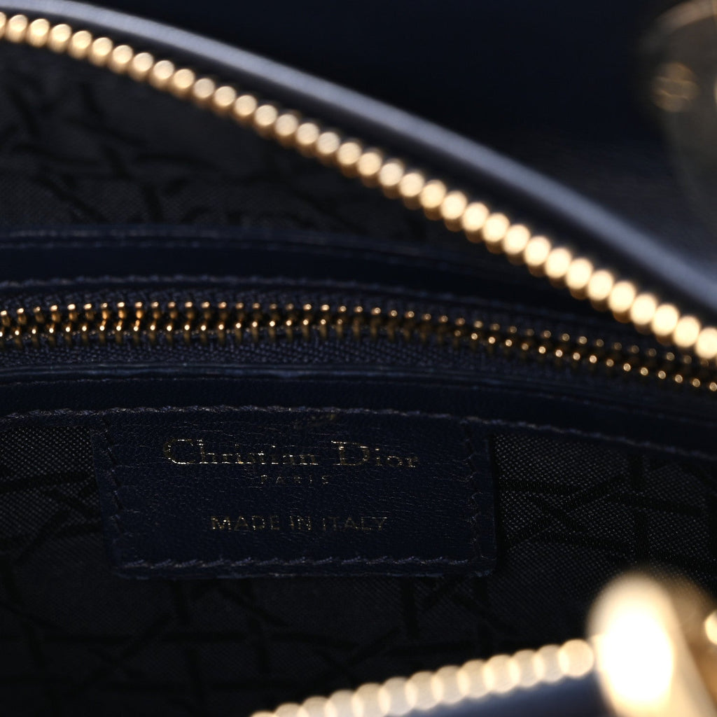 Lambskin Cannage Medium Lady Dior Navy Blue AT My store