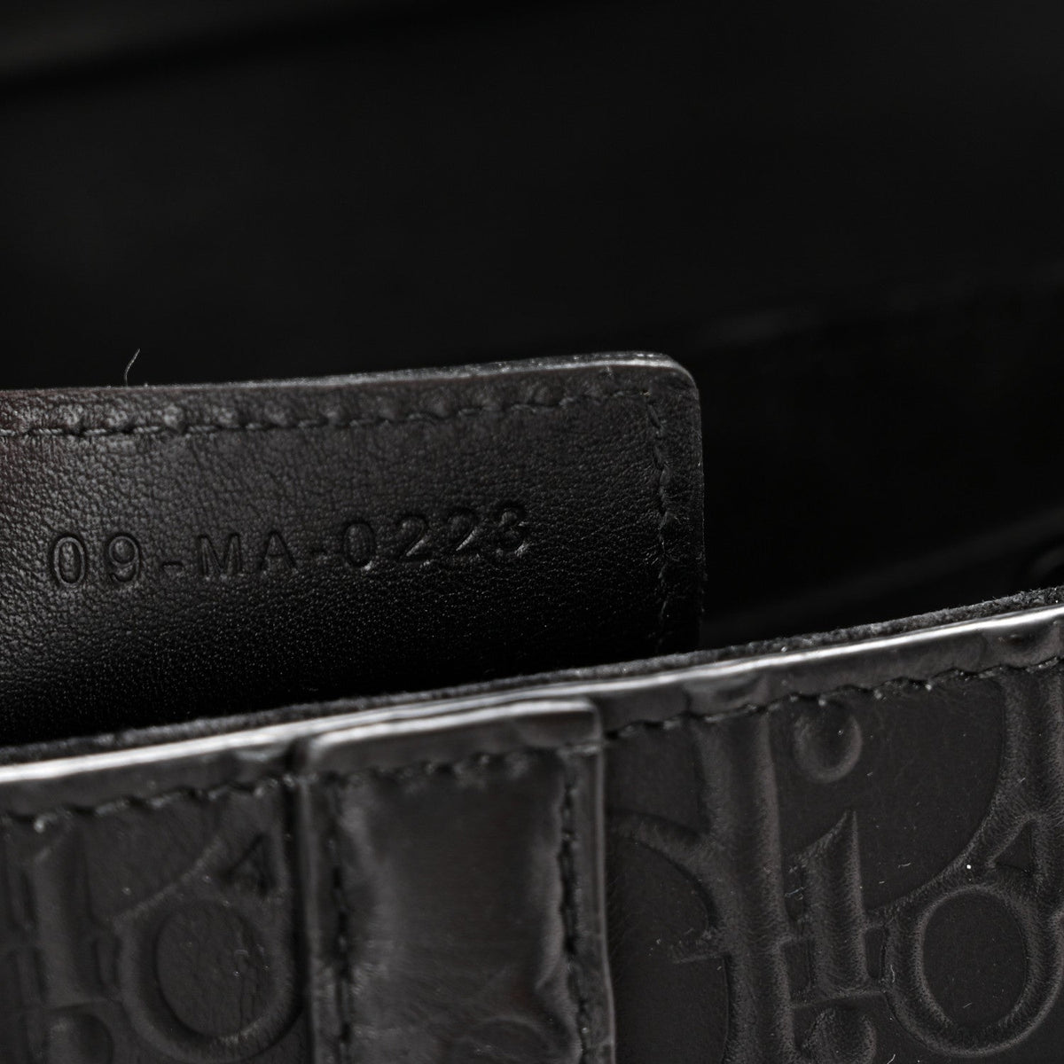 Calfskin Embossed Oblique Saddle Bag With Strap Black AT My store