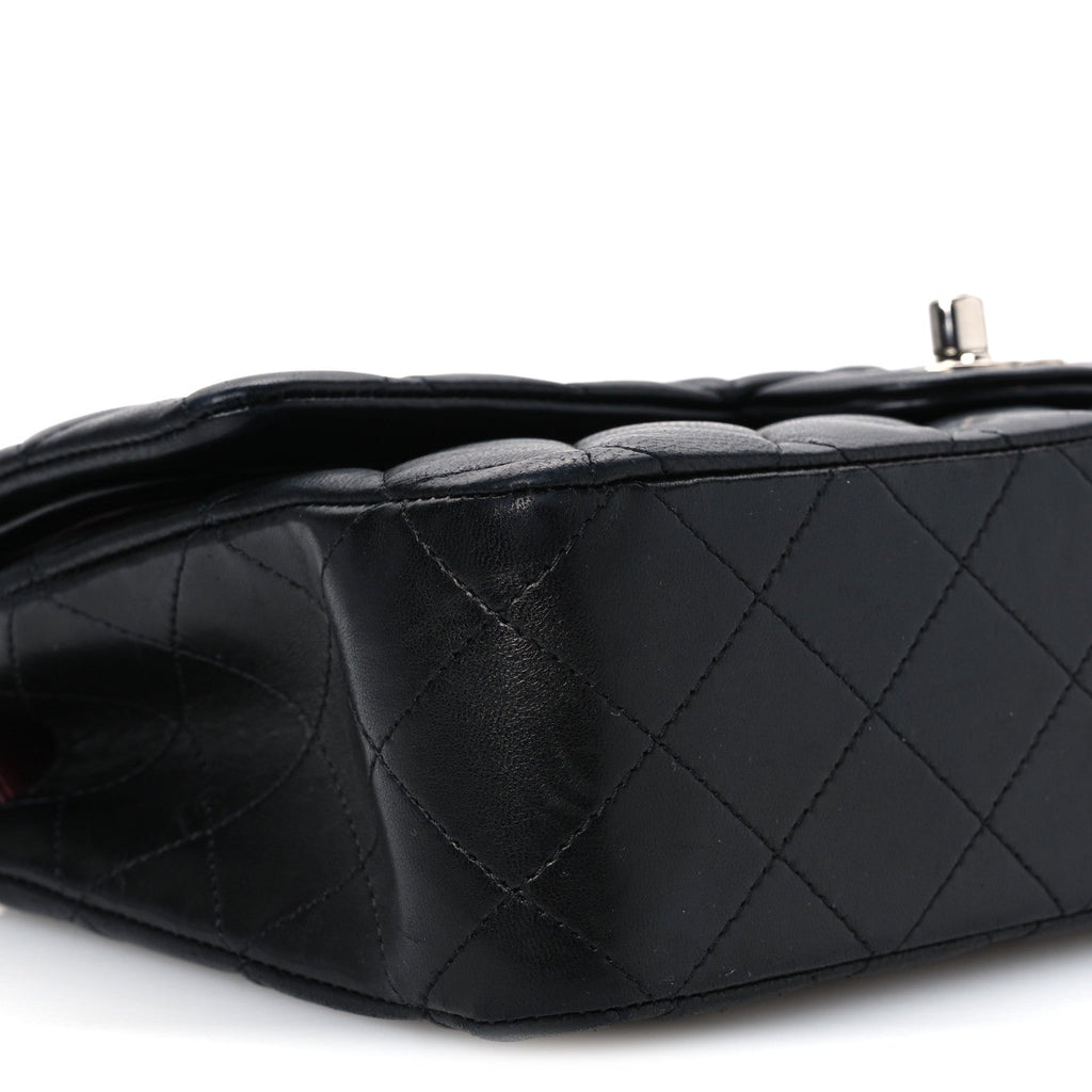 Lambskin Quilted Medium Double Flap Black Black At My store