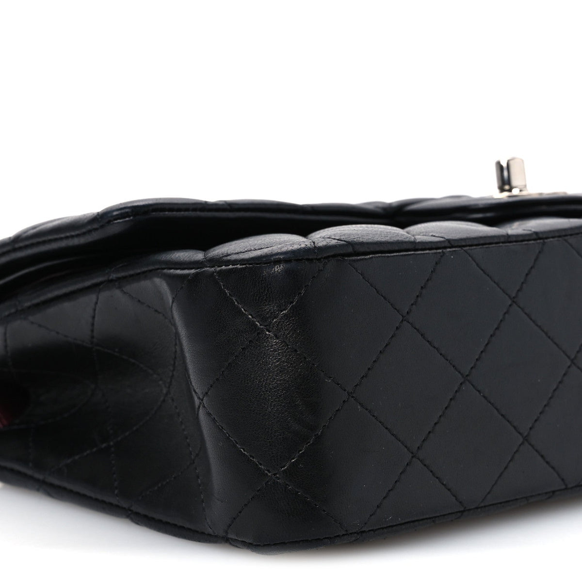 Lambskin Quilted Medium Double Flap Black Black At My store