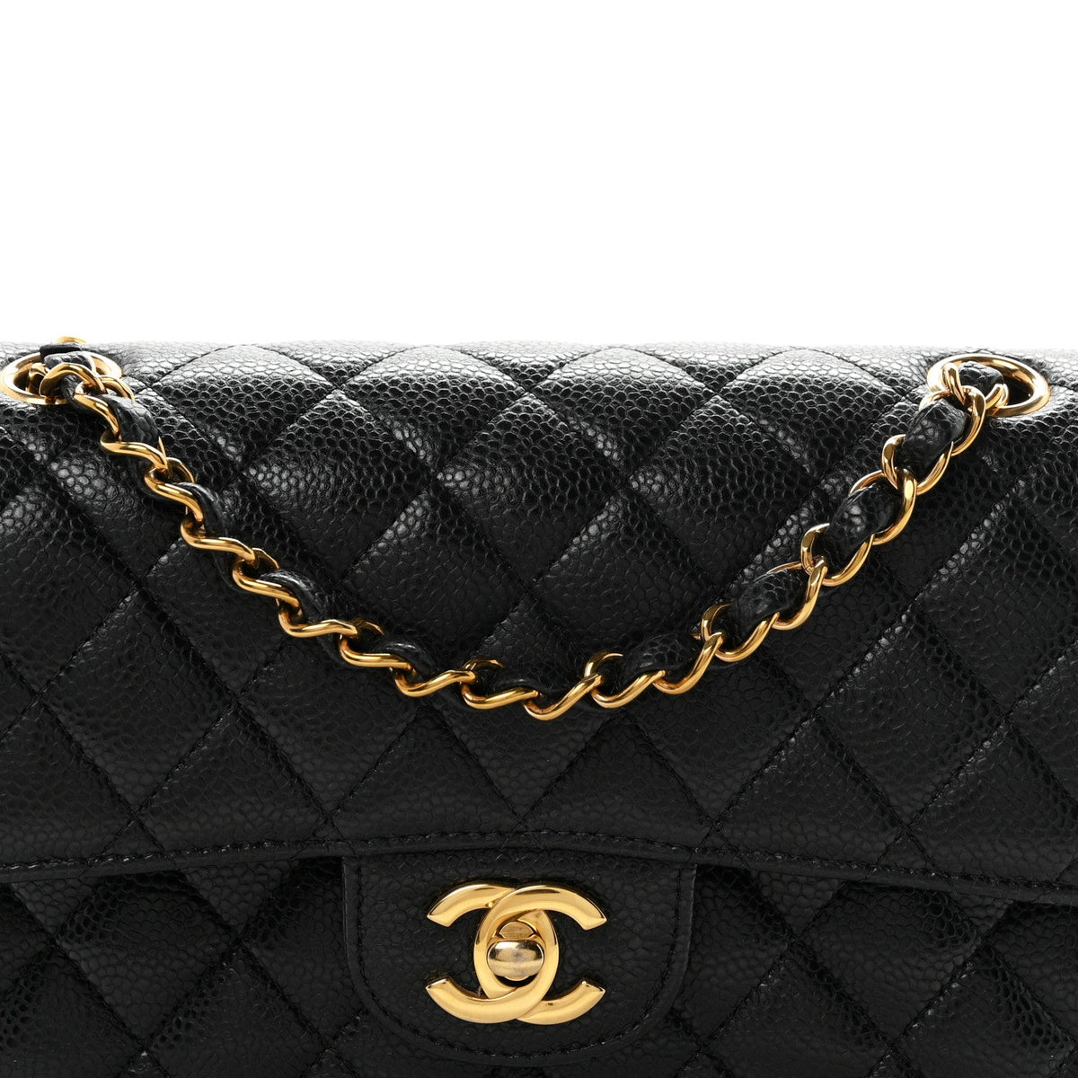Caviar Quilted Small Double Flap Black At My store
