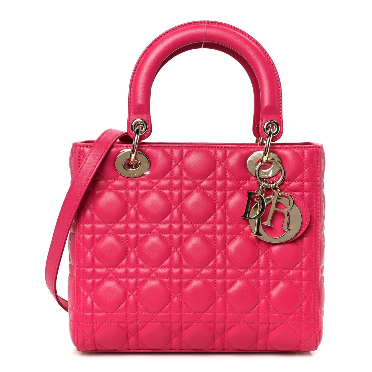 Lambskin Cannage Medium Lady Dior Pink AT My store