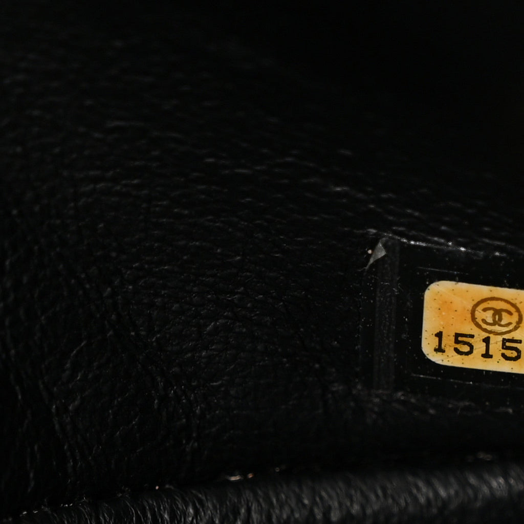 Patent Quilted Jumbo Double Flap Black At My store