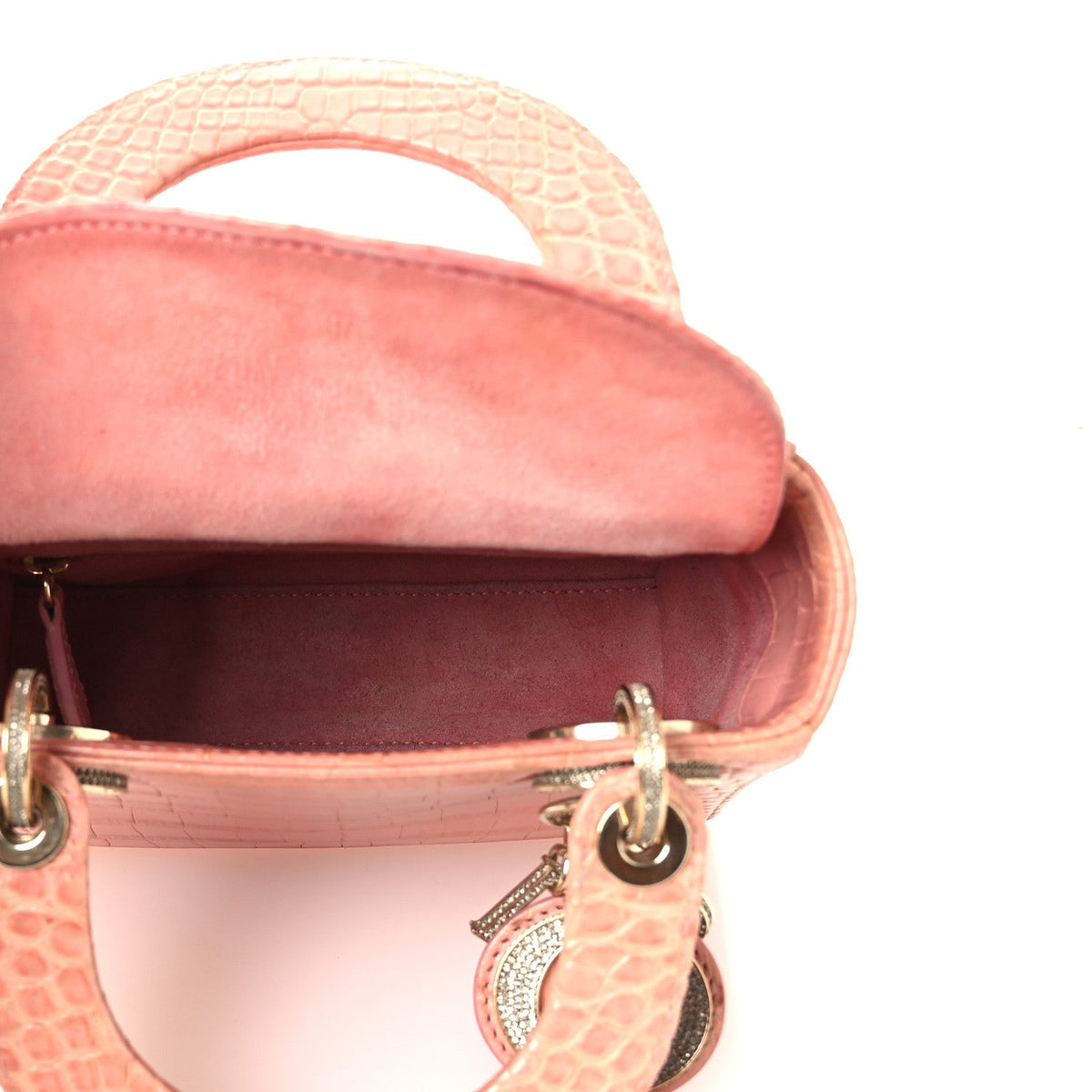 Alligator Crystal Mini Lady Dior Pink AT My store