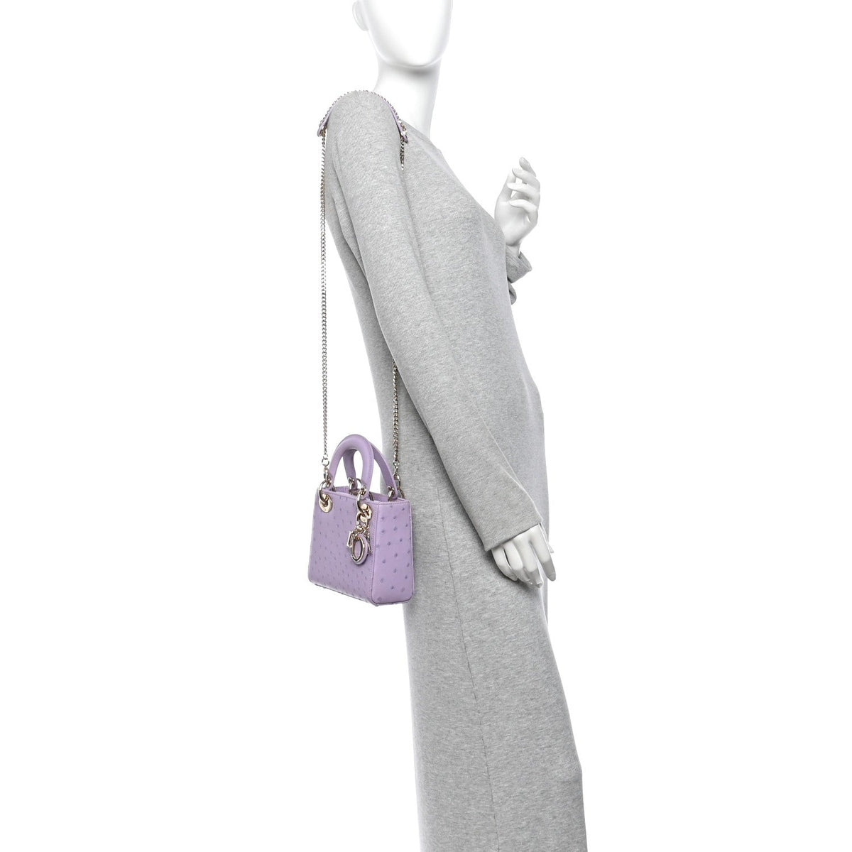 Ostrich Mini Lady Dior Purple AT My store