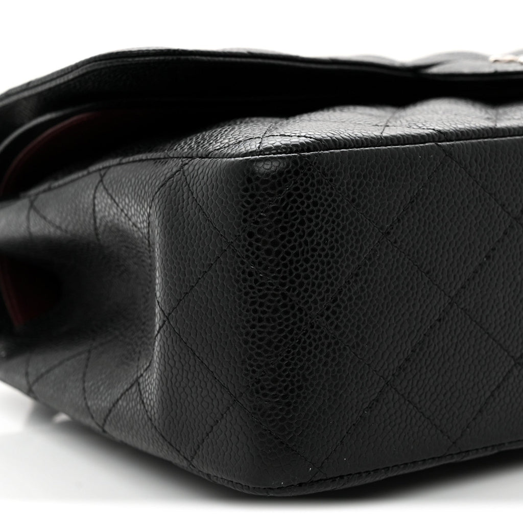 Caviar Quilted Jumbo Double Flap Black At My store