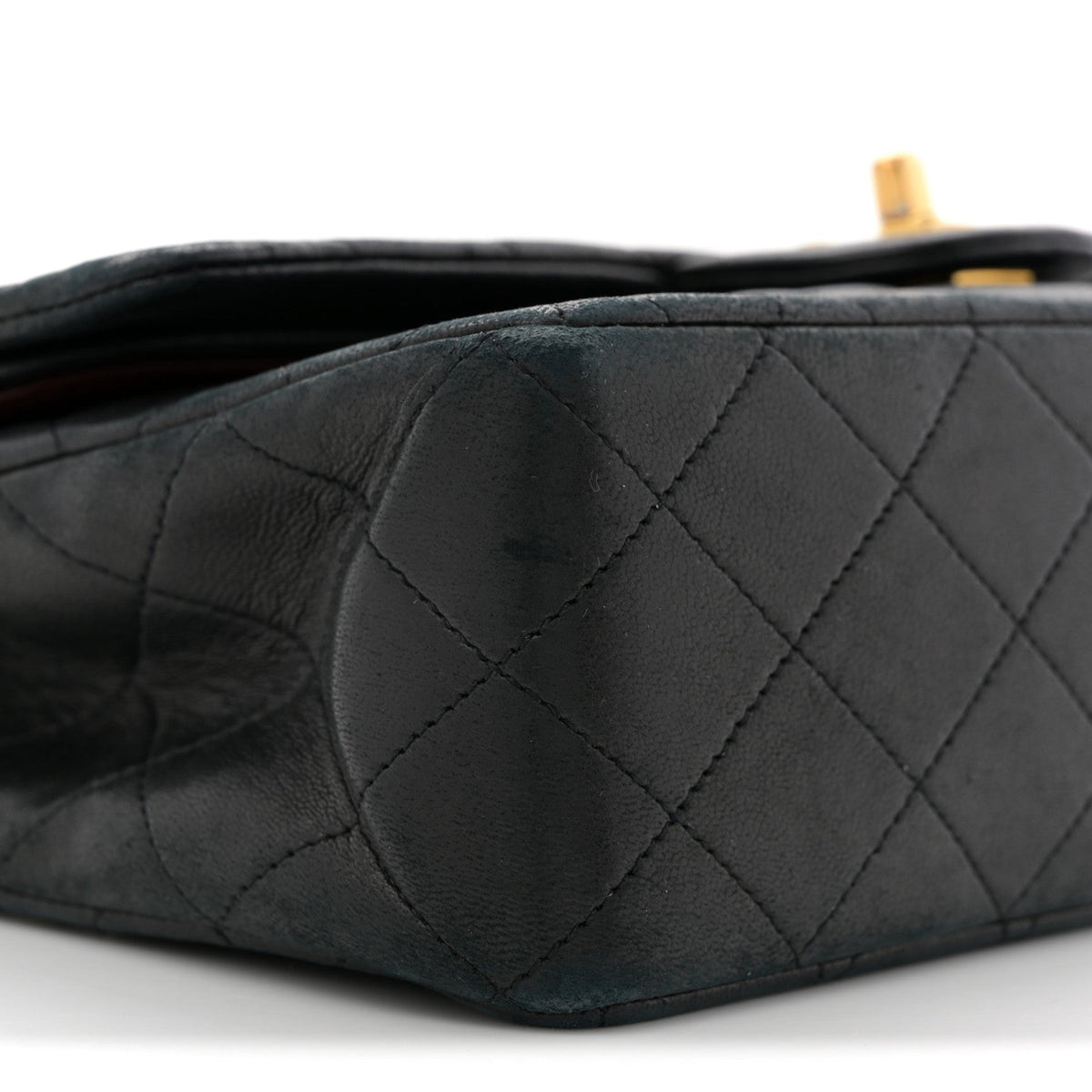Lambskin Quilted Medium Double Flap Black At My store