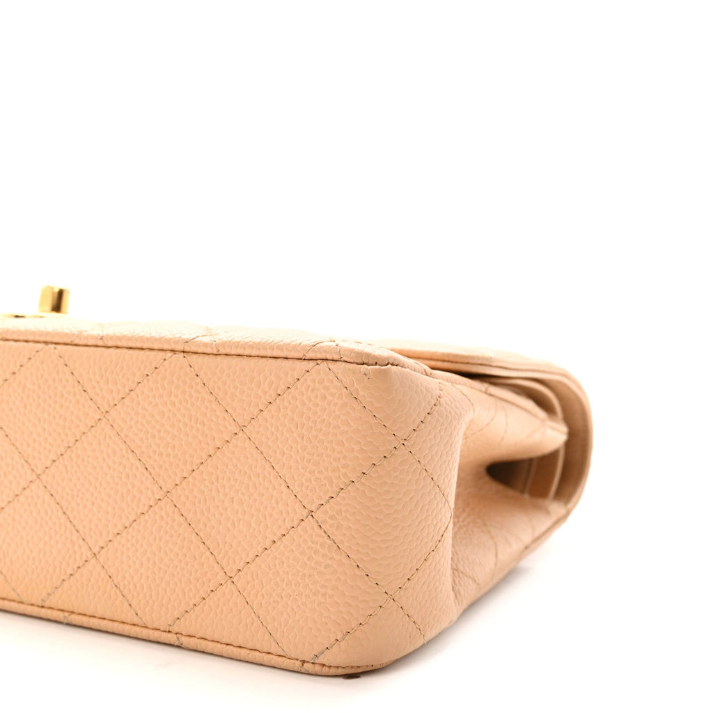 Caviar Quilted Medium Double Flap Beige At My store