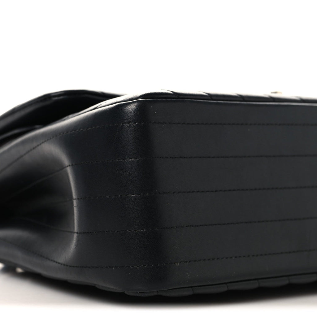 Lambskin Chevron Quilted Jumbo Double Flap Black At My store