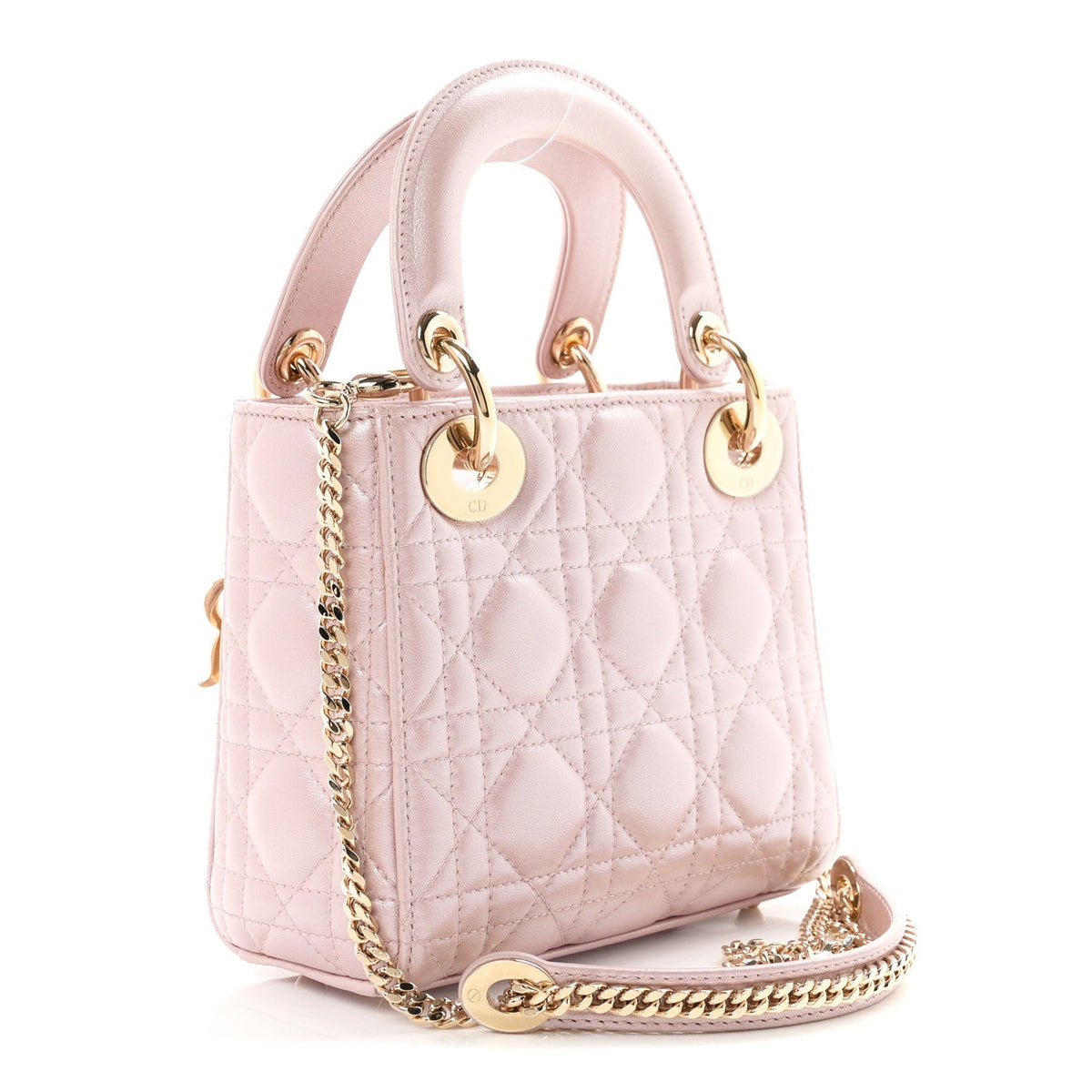 Metallic Lambskin Cannage Mini Lady Dior  Lotus AT My store