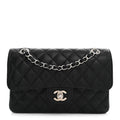 Caviar Quilted Small Double Flap Black At My store