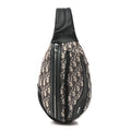 Grained Calfskin Oblique Scarab Sling Bag Blue Black AT My store