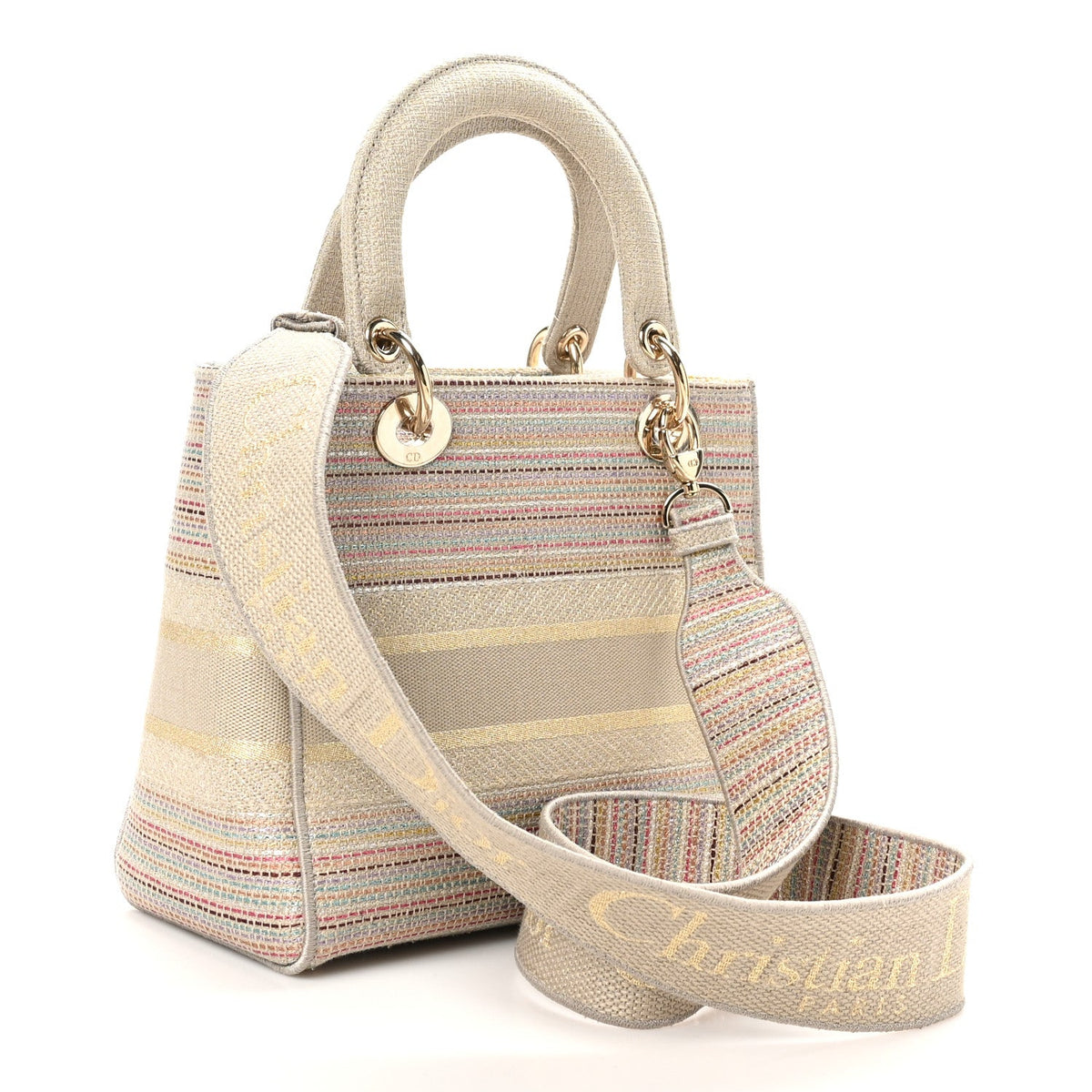 Canvas Embroidered Medium Lady D-Lite Beige Multicolor AT My store