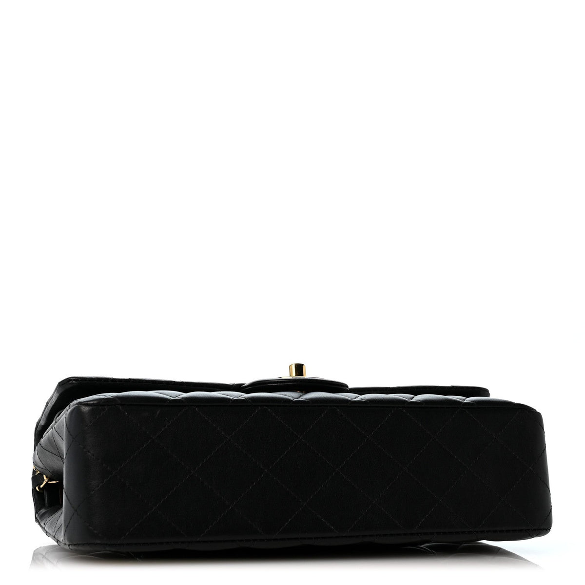 Lambskin Quilted Medium Double Flap Black At My store