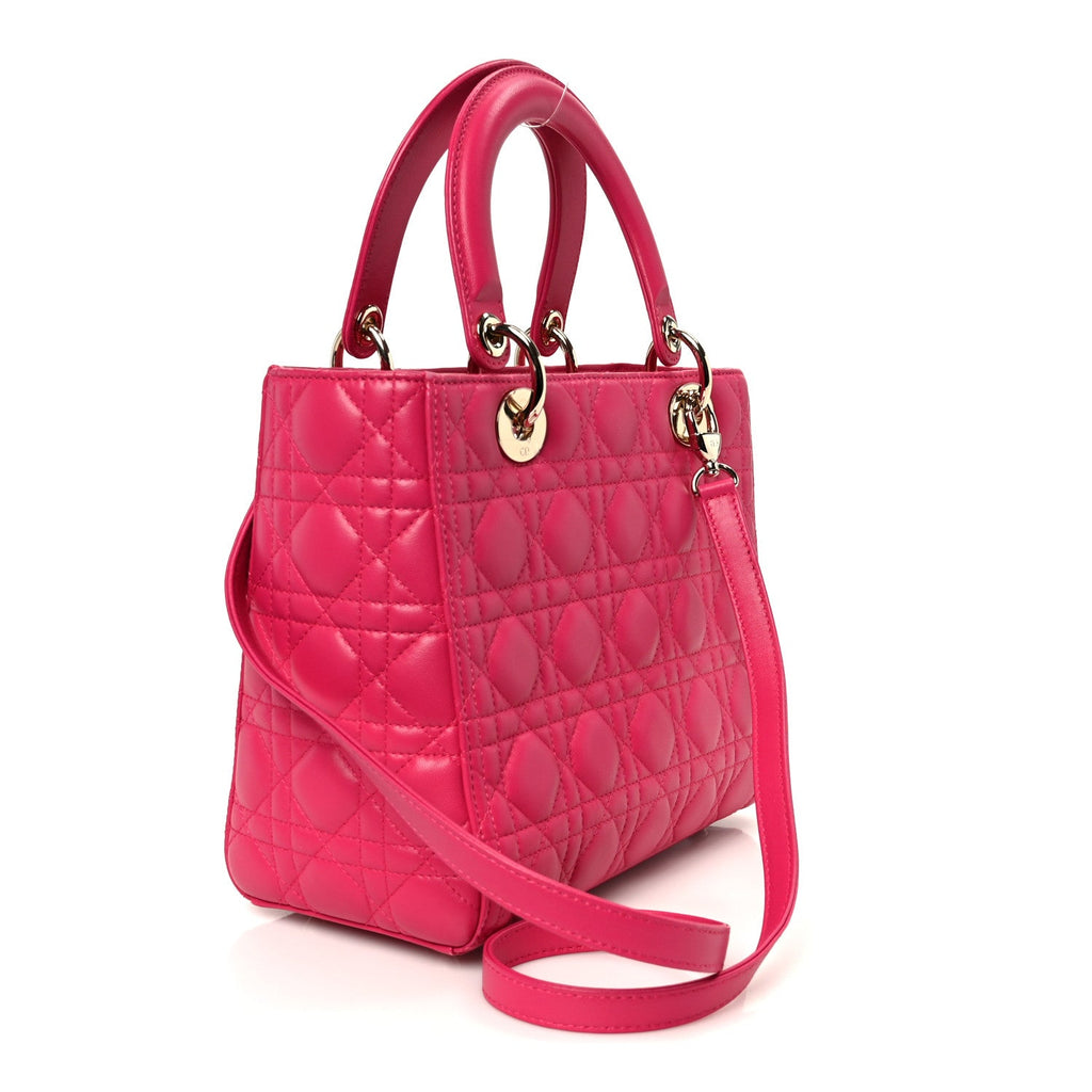 Lambskin Cannage Medium Lady Dior Pink AT My store