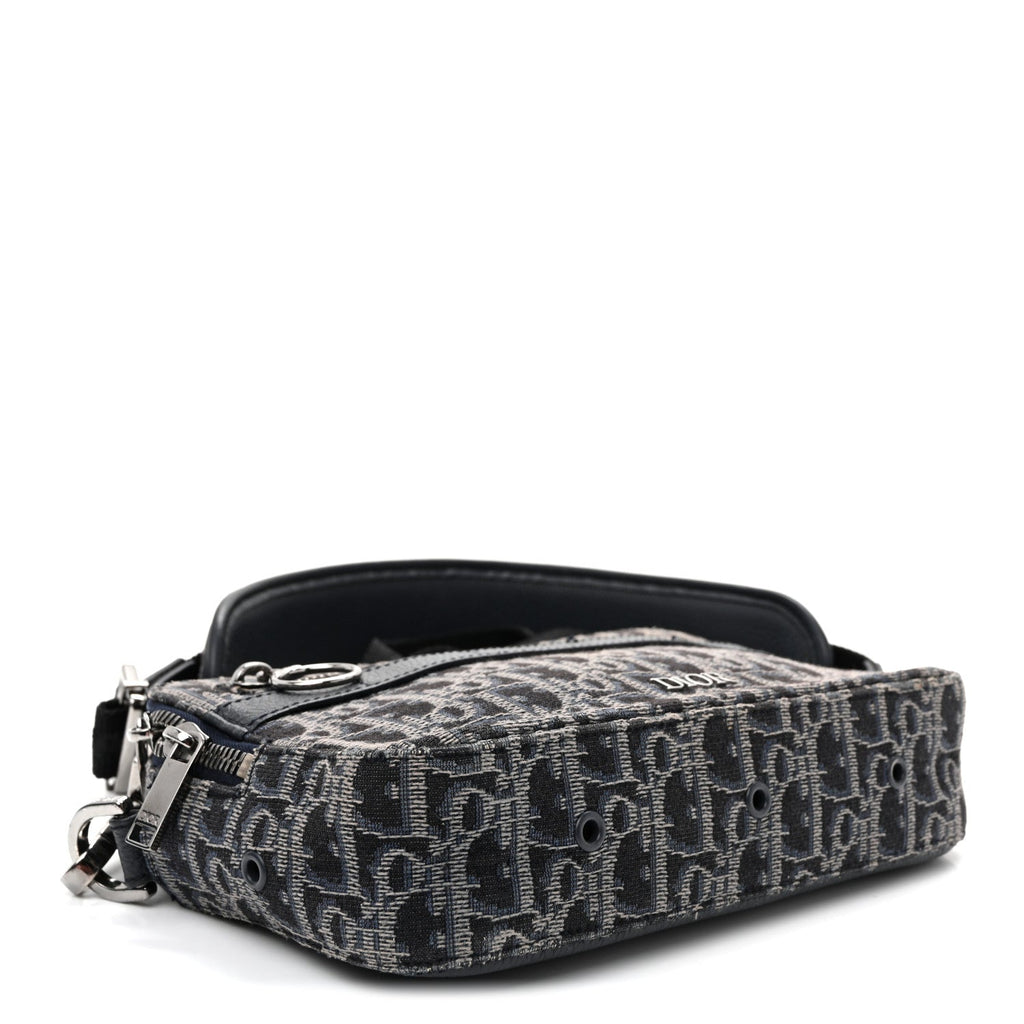 HOMME Oblique Jacquard Safari Messenger Navy Blue AT My store