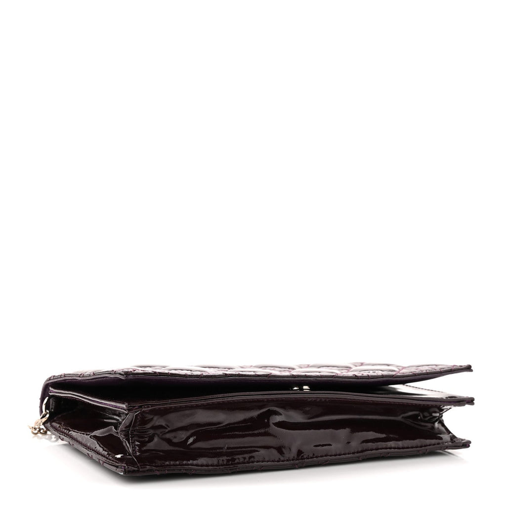 Patent Cannage Lady Dior Chain Wallet Purple AT My store