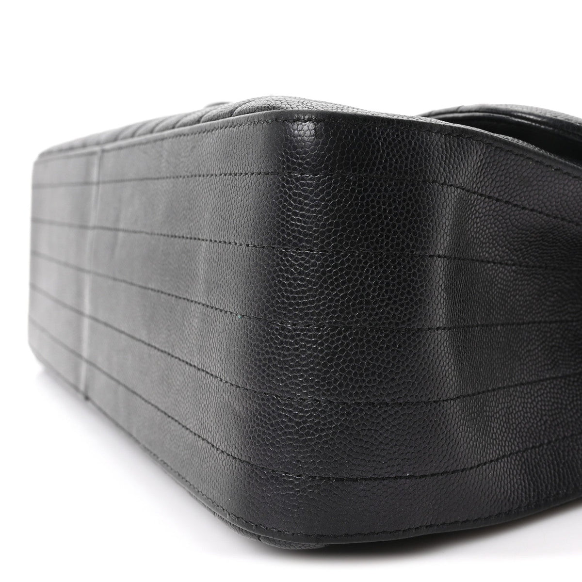 Iridescent Caviar Chevron Quilted Jumbo Double Flap Black At My store