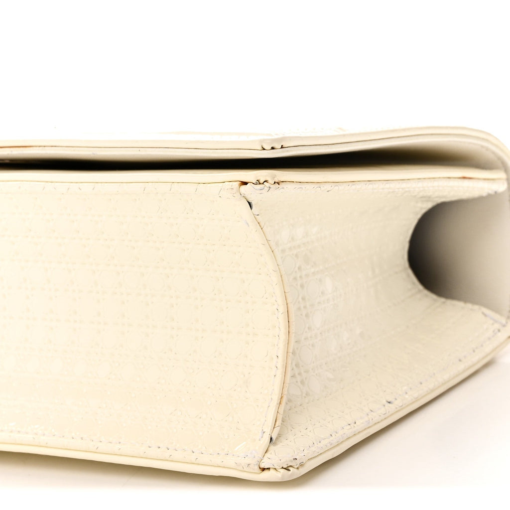Patent Micro-Cannage Small Diorama Flap Bag White AT My store